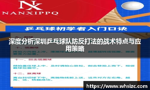 深度分析深圳乒乓球队防反打法的战术特点与应用策略